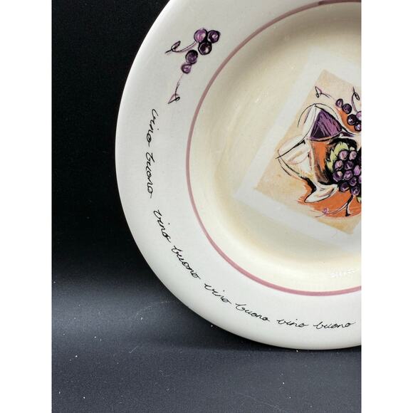 2 Stokes Sur La Table “Buono Vino” Wine Grapes Purple Salad Plates - Picture 7 of 9